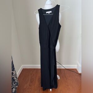 Loft Black Wrap Midi Dress- S
